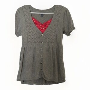 Vintage Boston Proper Women Y2K‎ Lightweight Sweater S Gray Elena Gilbert TVD